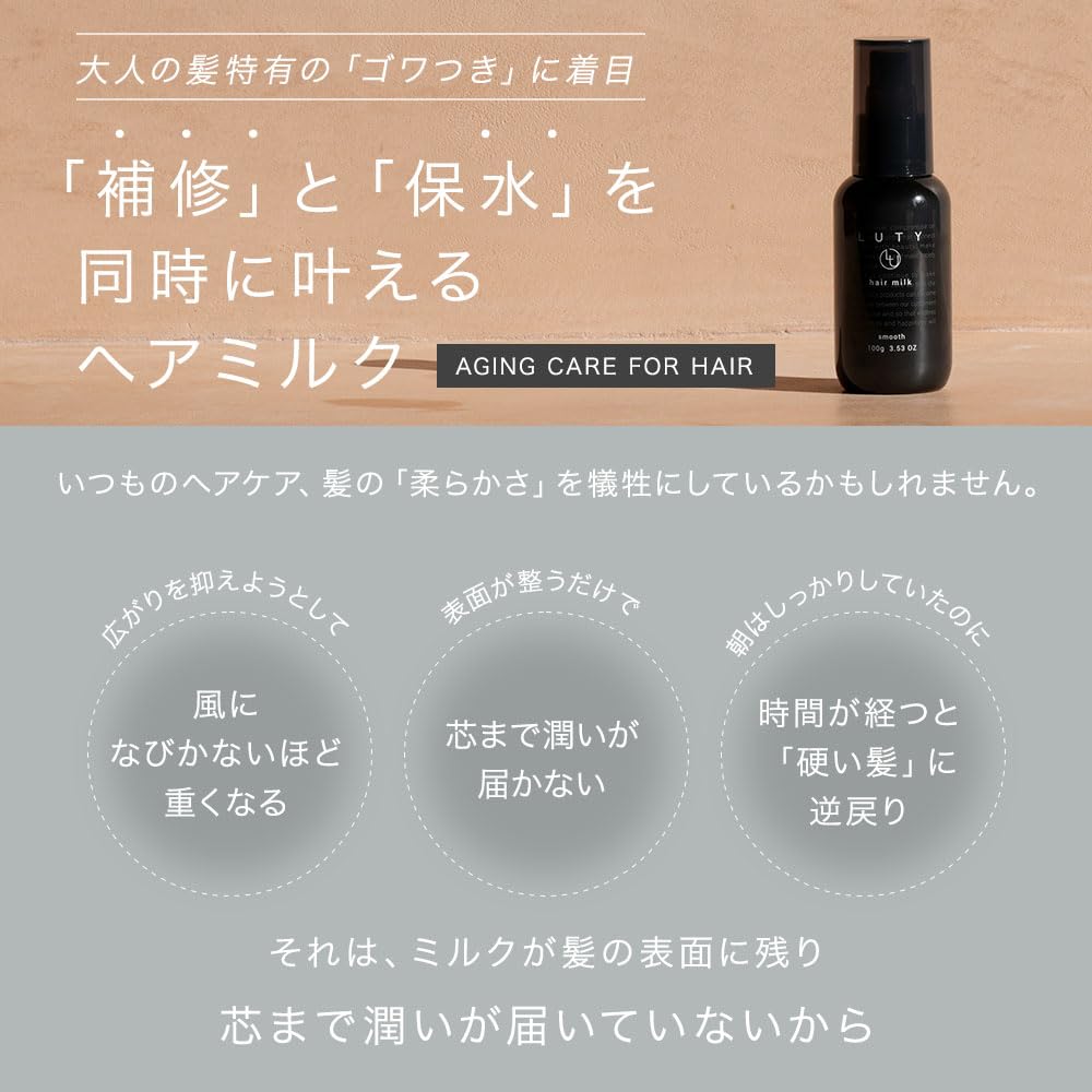Amazon.co.jp: LUTY ルーティー ヘアミルク 洗い流さない